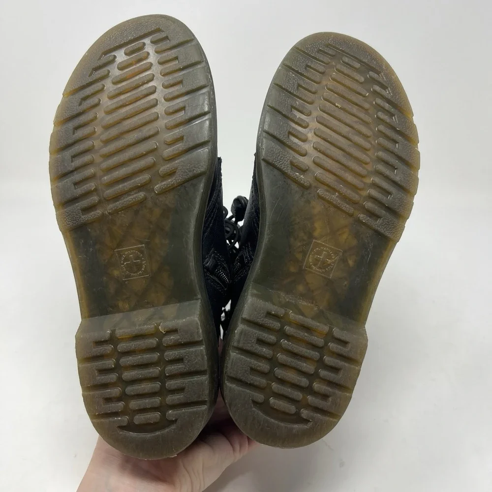 Dr Doc Martens Big Kids Youth Sz 3 Black Leather Combat‎ Boots 1460 J UK 2 EU 34